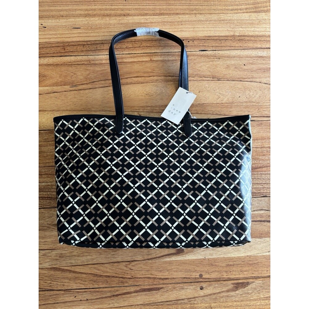 Coated Canvas Tote Bag - A New Day Black - Brand New With Tag